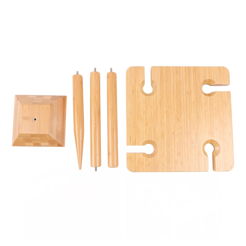 eco-friendly bamboo portable small  outdoor tables dining tables with wine glass holder
