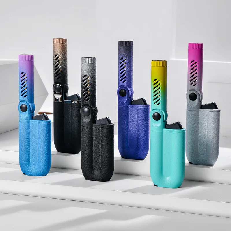 2023 Creative Design Straight Flush Butane Gas Lighter Wholesale Windproof Cigar Torch Lighter for Indoor and Outdoor