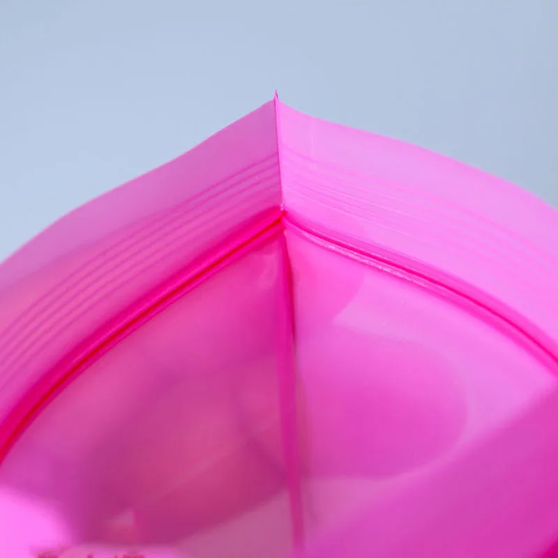 Pink Self Sealing Zip Lock Plastic Reusable Packaging Bag