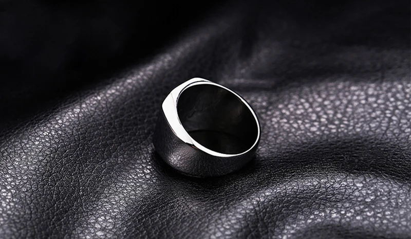 Black Painting Stainless Steel Custom Engraved Ring Masonic