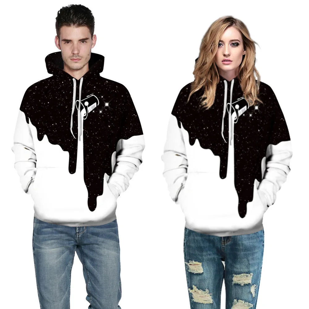 new design custom sublimation 3d printed clothing couple hoodies sweatshirts