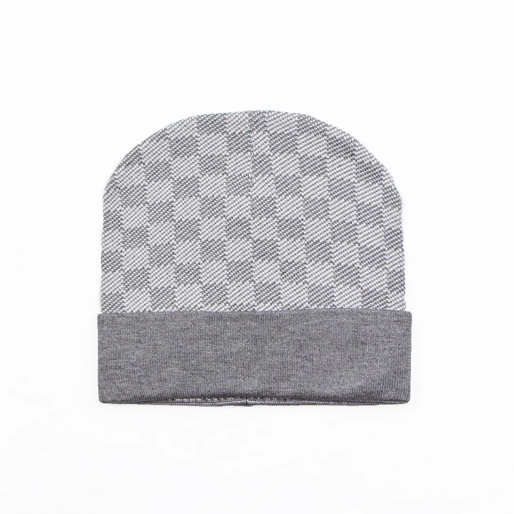 2024 Роскошная Шапка-бини с логотипом, Классическая клетчатая шапка, шапки унисекс для зимы