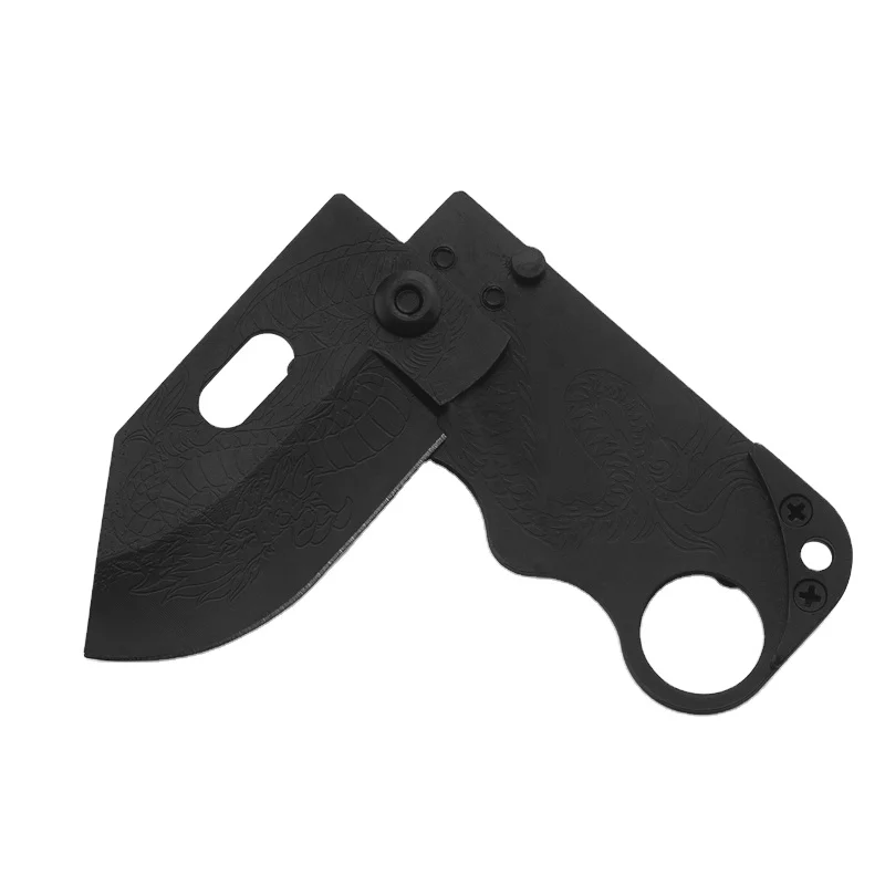 JDSR Outdoor Survival Etching blackening Mini Portable EDC Folding Pocket Knife Outdoor Pocket Key Knife