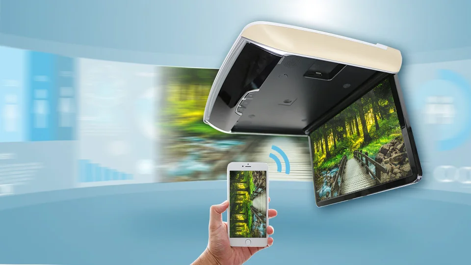8K HD 13.3inch Android 9.0 system car rear seat entertainment system full screen roof monitor