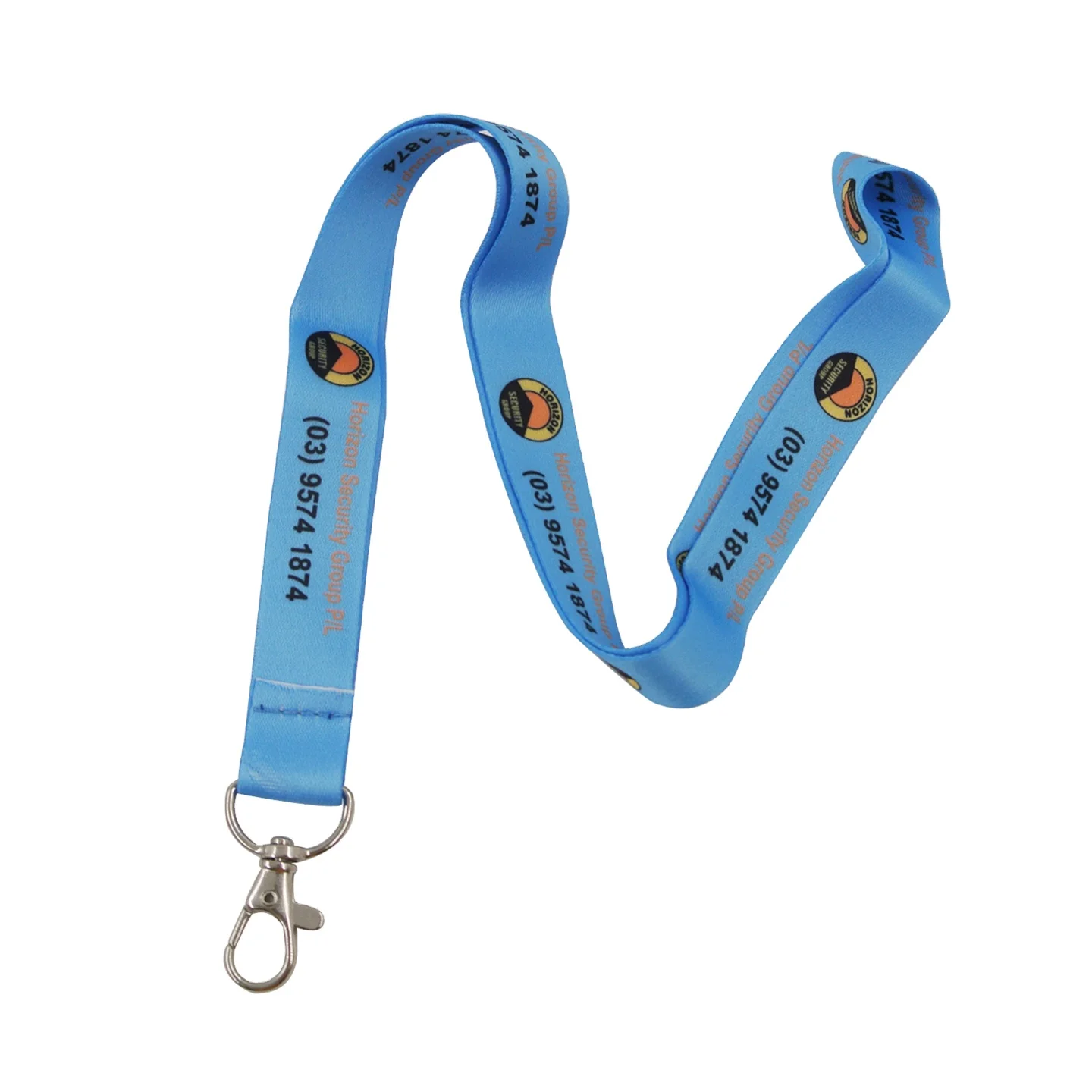 customizable necklace children size printing polyester blue safety buckle football soccer printing lanyard dongguan
