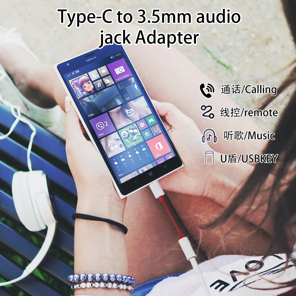 USB C to 3.5 mm Headphone Jack Adapter USB Type C Audio Adapter Converter