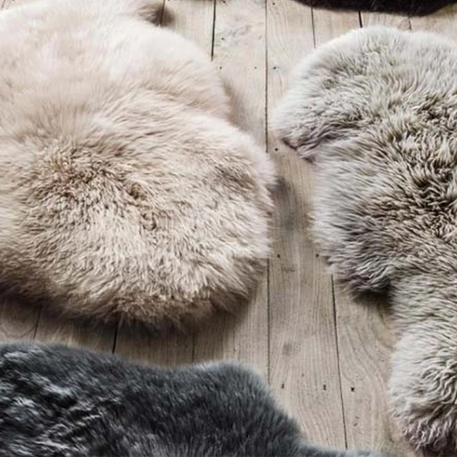 China factory hot sale genuine Australia or New Zealand sheep skin fur rugs lamb skin carpets