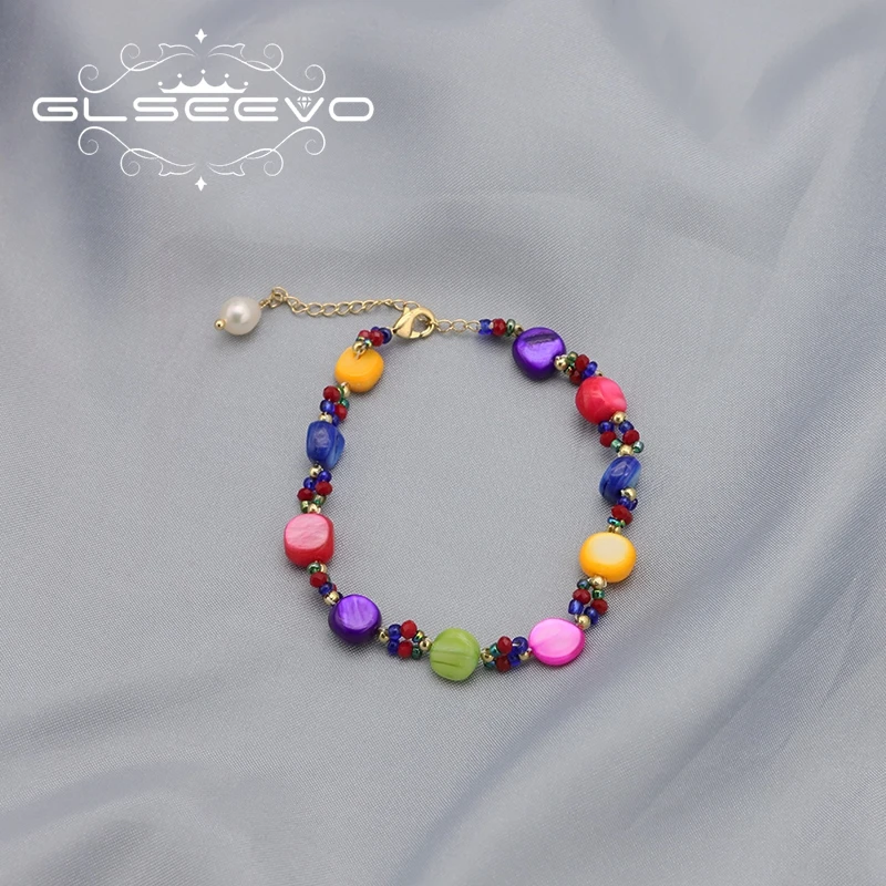 Natural Stone Freshwater Pearl Colorful Candy Charm Bracelet Beaded Chain Coral Personality  Bracelet for Girls Ladies Jewelry