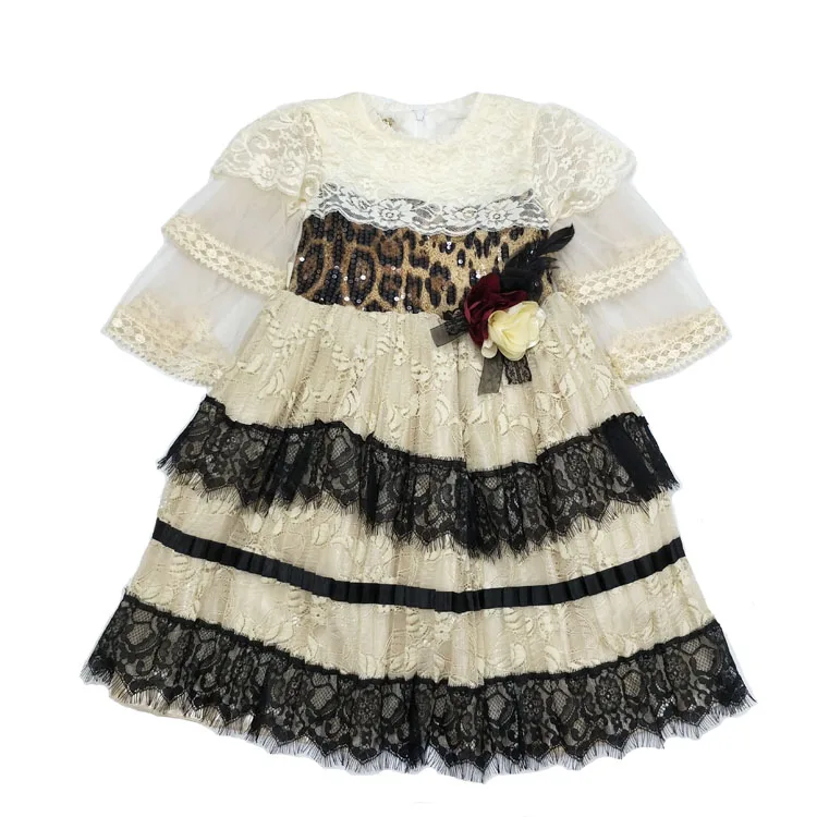 2020 baby dress skirt female baby lace sequin princess dress 6-12 years Girl clothes