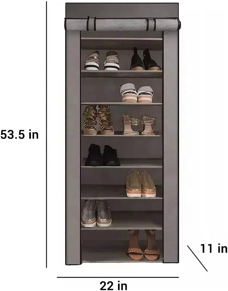 9 Tier Shoe Rack with Dustproof Fabric cloth Shoe Shelf Storage Organizer