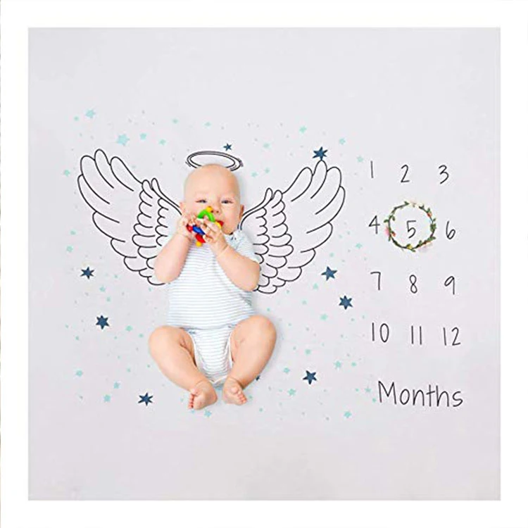 
Baby Blanket Soft Flannel Photography Monthly Photo Newborn Children Cartoon Milestone Sleeping Bath Blanket 