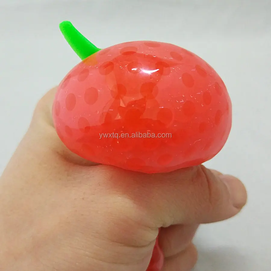 Factory Direct Sale TPR Plastic Squeeze Ball Strawberry Shape Stress Squishy Toy Stickly Ball