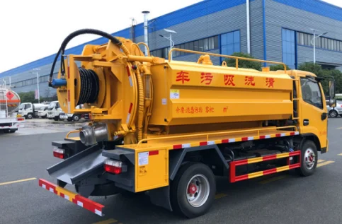 Cheap price refined 6000L sewer cleaning vehicle dongfeng 6 tyres RHD 6cbm vacuum sewage and high pressure cleaning vehicle
