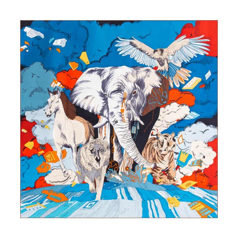 Новейшая распродажа квадратный шелковый шарф для мужчин красивый с принтом гладкого