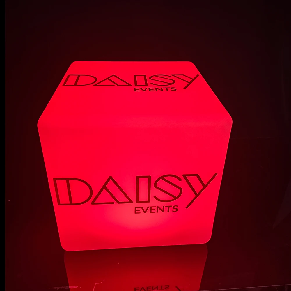 Garden Patio Led Furniture Customized Displaying Outdoor Led Cube Light with Logo Printed Party Event Cube Seat and Table