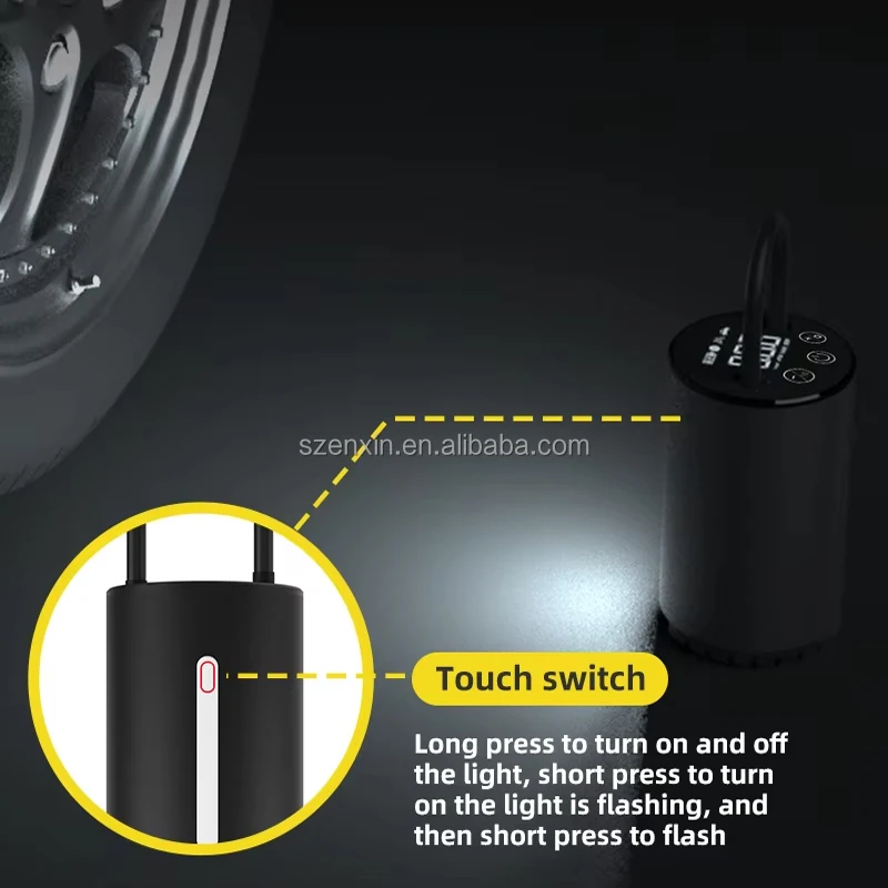 Mini Wireless Tire Inflator Air Pump LED Light Car Air Compressor Motorcycle Bicycle With Tire Pressure Monitor