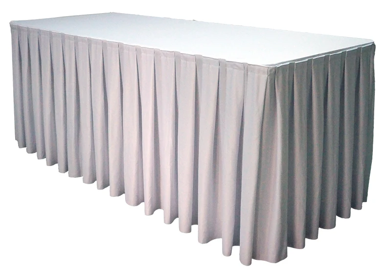 
Burgundy Polyester DIY Table Skirt for Outdoor Wedding Party Dining Table Setting Decoration 