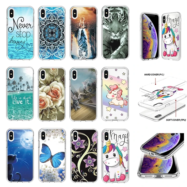 For Samsung Galaxy M30S A71 A51 A20S Flower TPU PC Crystal Shockproof Case Armor Sticker Skin Cover