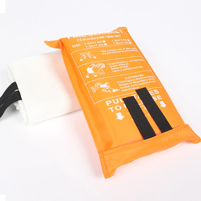 EN 1869 1 m*1 m 100% Fiberglass silicone rubber coated fireproof pagged heat resistant blanket