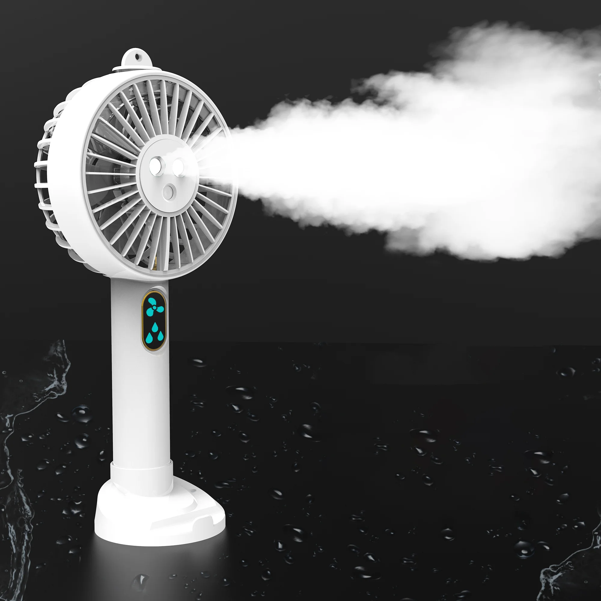 
2021 New Design patent factory Portable Water Spray Mist Fan Electric USB Rechargeable Hand Mini Fan 