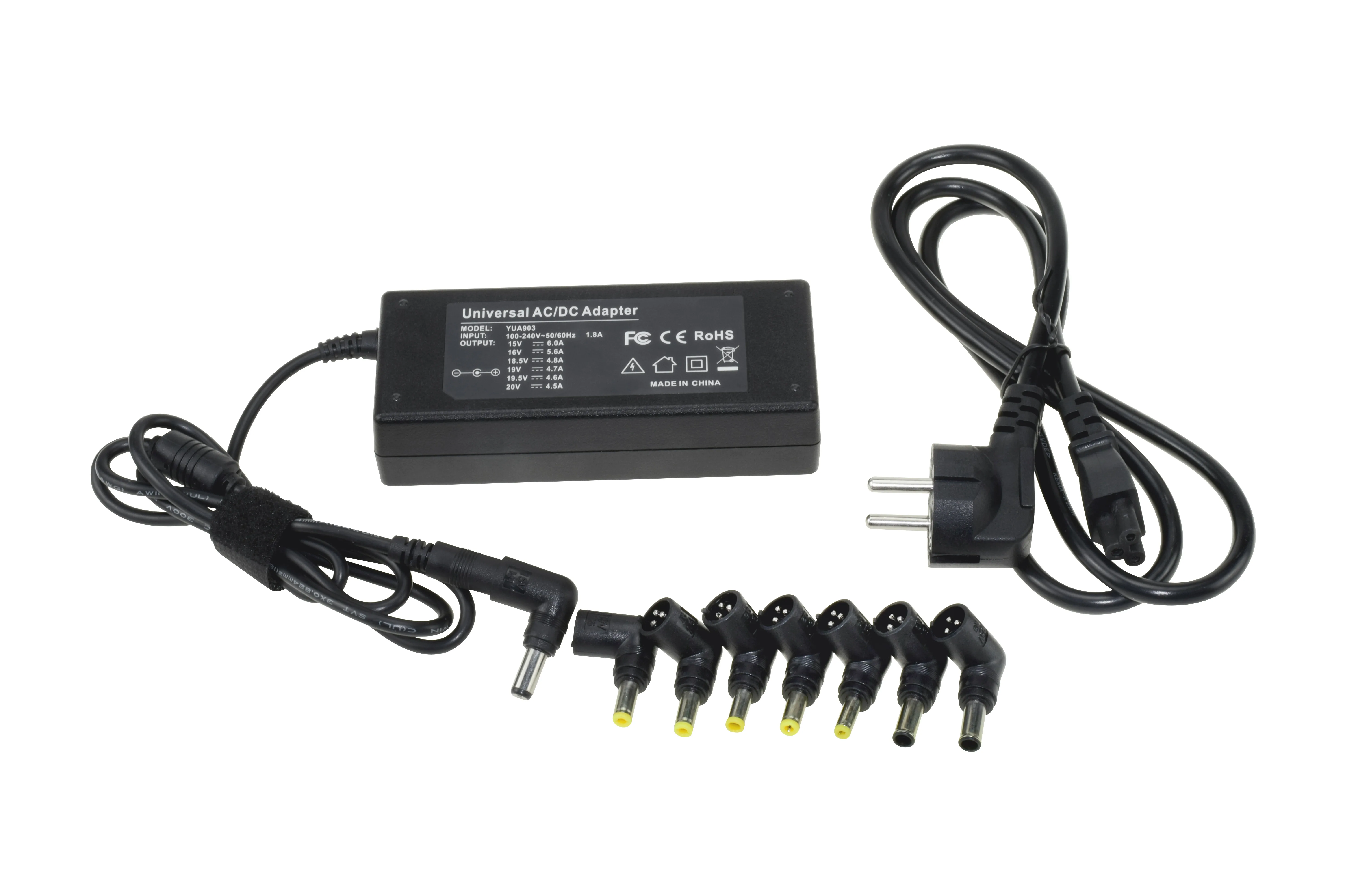 
90W universal charger laptop/notebook automatic universal laptop adapter 15V-24V with 8 dc tips 