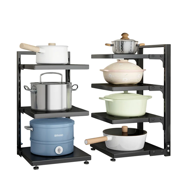 Kitchen Accessories Pots and Pans Organizer for Cabinet Pot Rack Metal Pan Holder