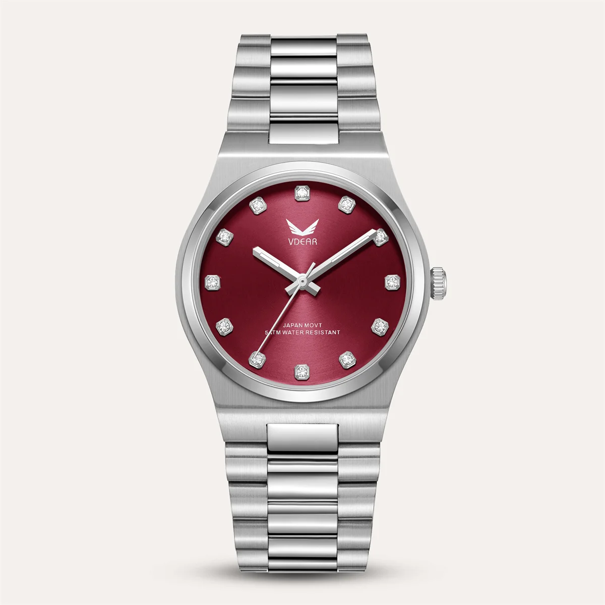 Женские кварцевые часы с ремешком из нержавеющей стали