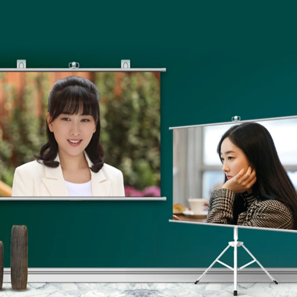 Wholesale 120 inch Large Screen Outdoor Portable Foldable Tripod Projection Screen Hard Metal Material