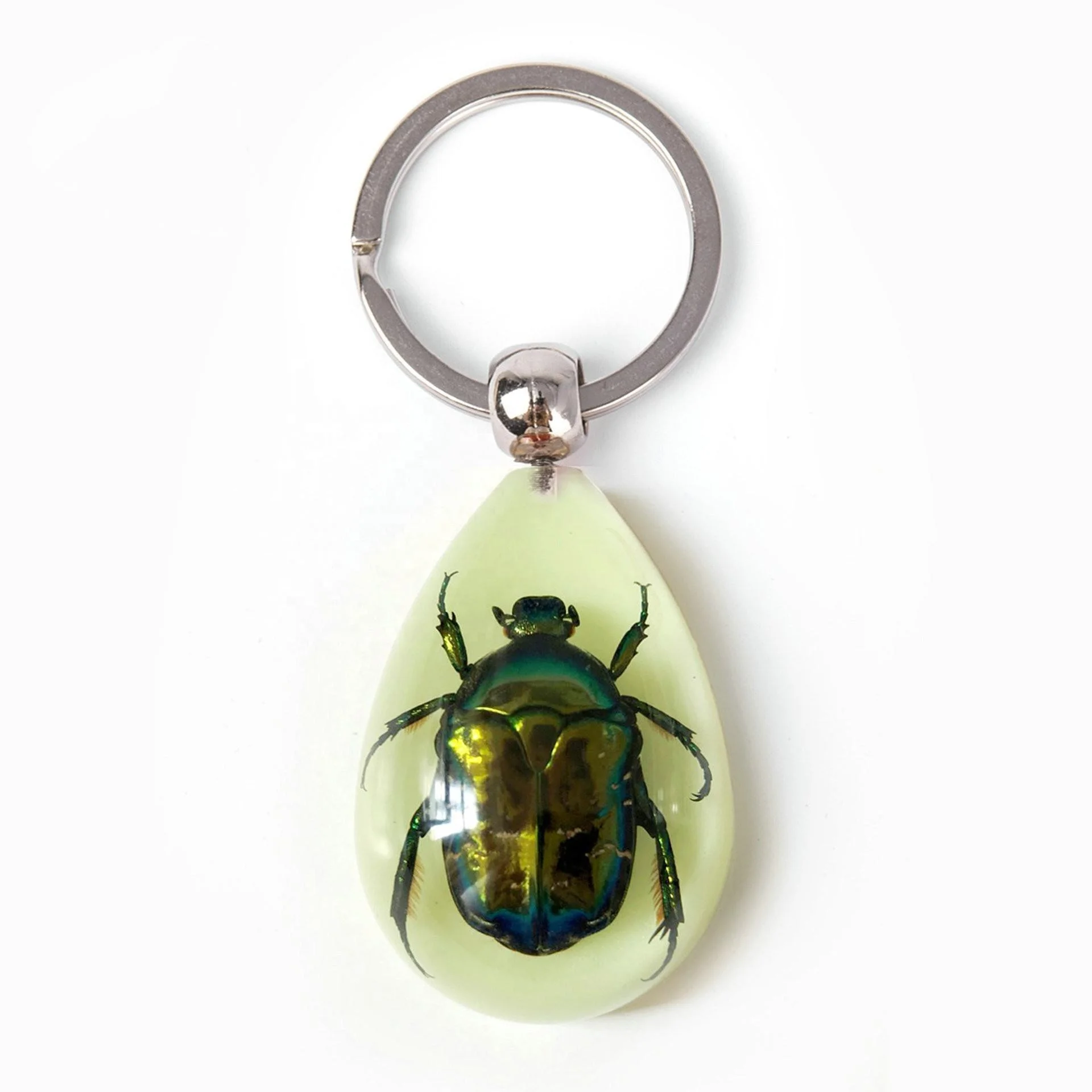 Pure handmade resin drop glue luminous scorpion scarab halloween gift real insect amber specimen keychain
