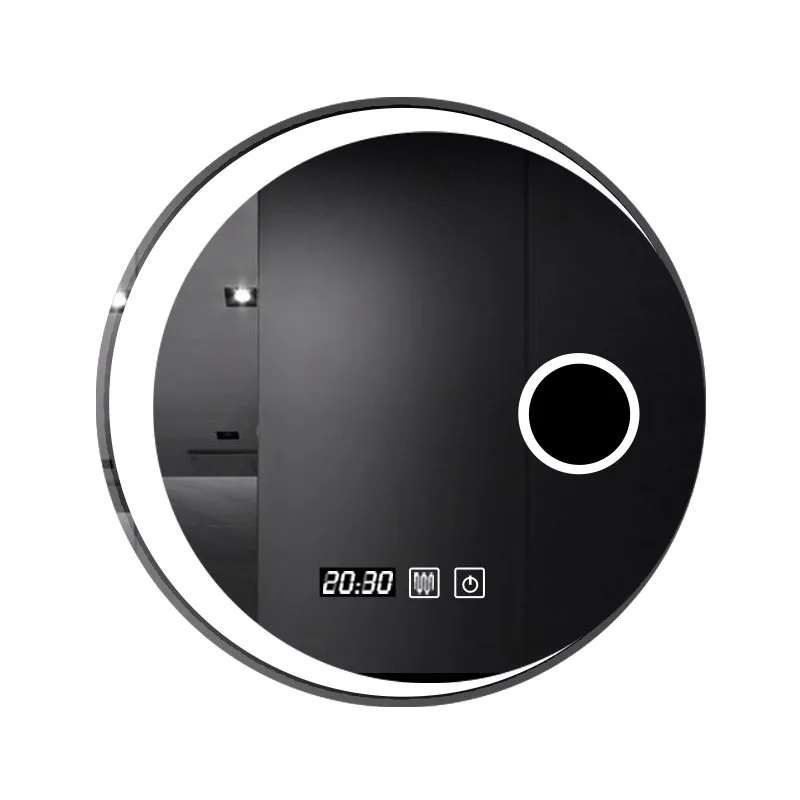 chinese modern wc cabinet smart magnifying round bathroom mirror with led lights
