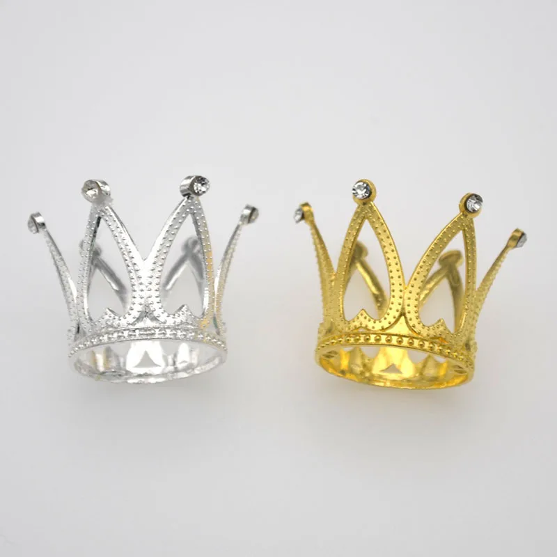 Alloy Cake Topper Baking Decoration Gold Small Round Mini Crown For Cake Decoration