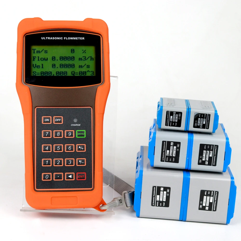 Good Price 25-2000mm Digital Clamp Flowmeter Yellow Handheld Type Removable Water Ultrasonic Flowmeter