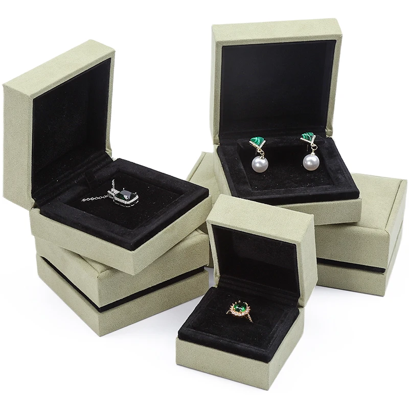 Hanhong new custom imitation leather velvet jewelry box Bracelet watch necklace earrings velvet van cleef brand ring jewelry box