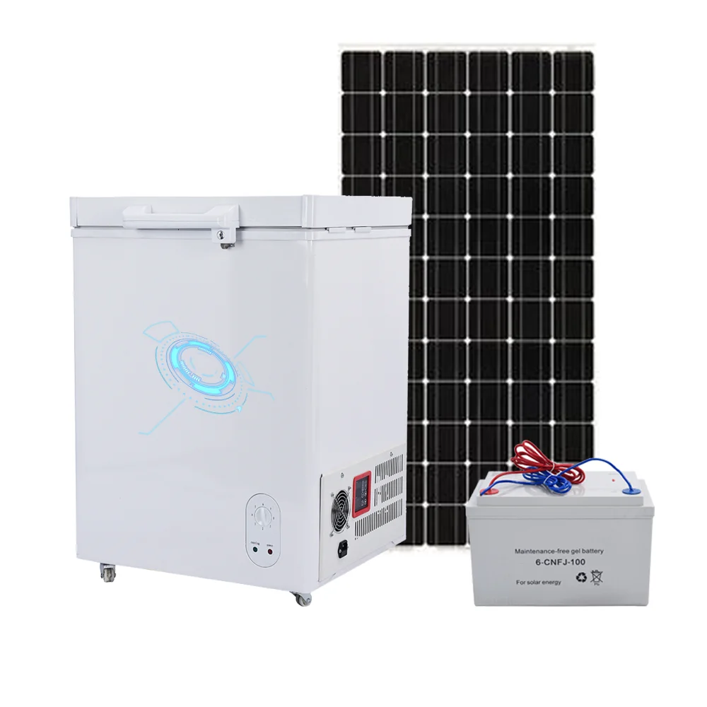 Good quality solar deep freezer  108litres  thickness 108H dc 12 24 V freezer 100mm foam energy saving