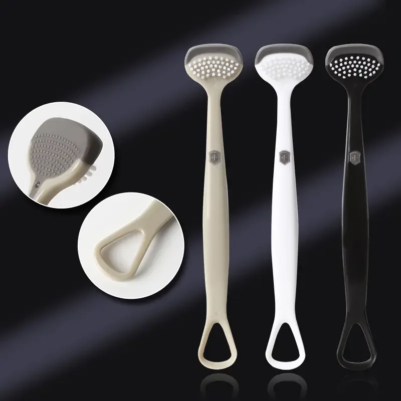 Multifunctional Cheap Tongue Coating Cleaning Brush Food Grade Silicone Tongue cleaner Scraper For Travel Home Use