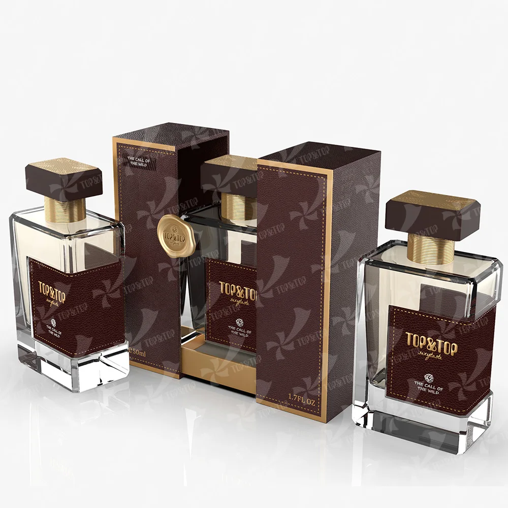 Custom luxury 30ml 50 ml 100ml square parfum flasche empty clear glass spray perfume sample refillable bottles with packing box