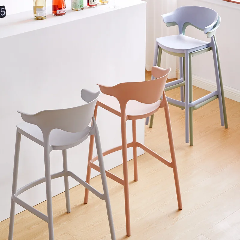 Modern 75cm Silla Plastic High Bar Stool Chair