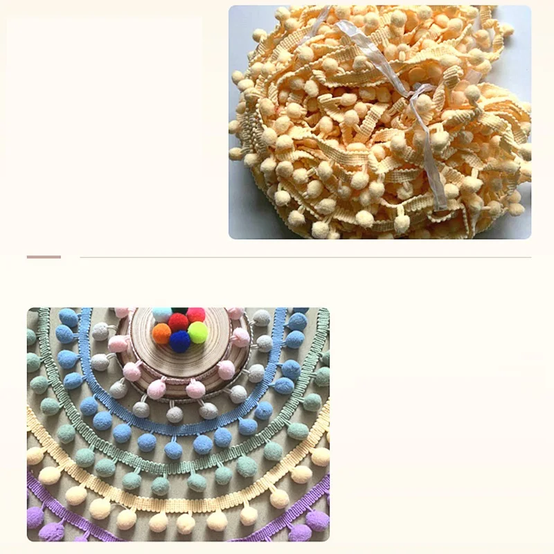small plush ball lace handmade curtains clothing accessories  Pom Pom Balls Pompoms trim Trimmings fringe