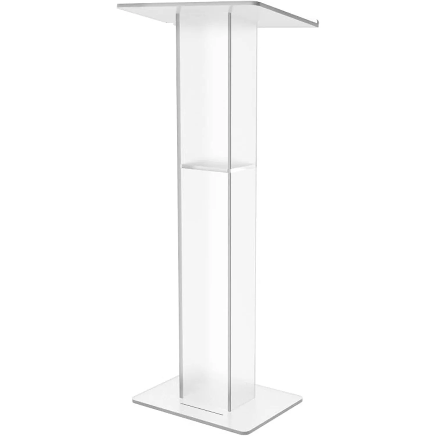 Hot Sale Custom Clear Stage Podium Stands Plexiglass Lectern Acrylic Pulpit Podium with Inner Shelf for Church Speech
