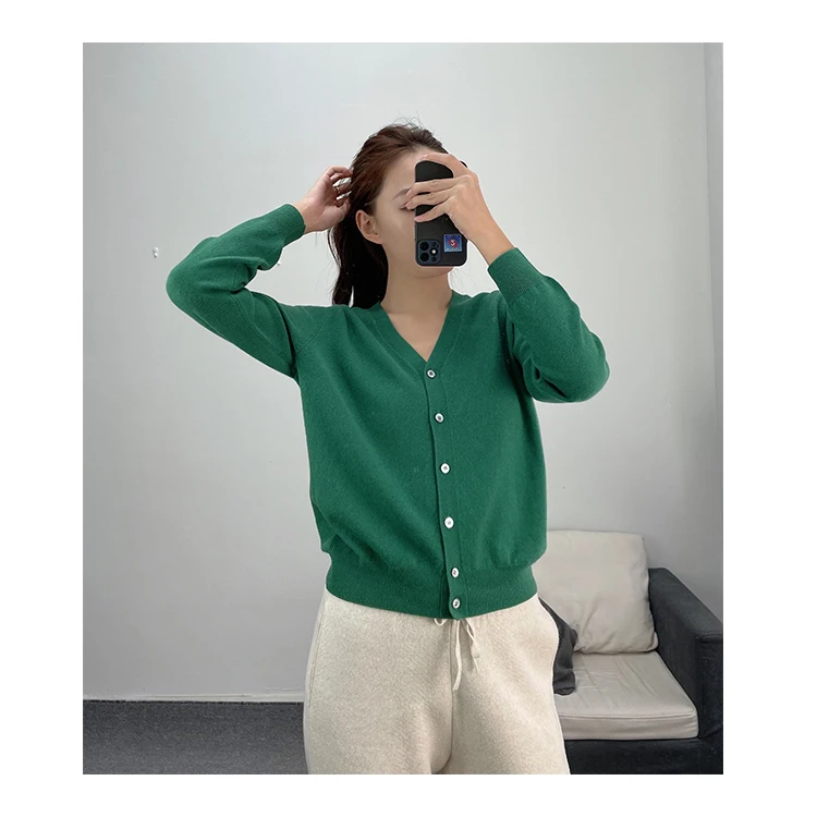 long sleeved sweater 100 % cashmere cardigan for women high quality wool cashmere sweater ladies