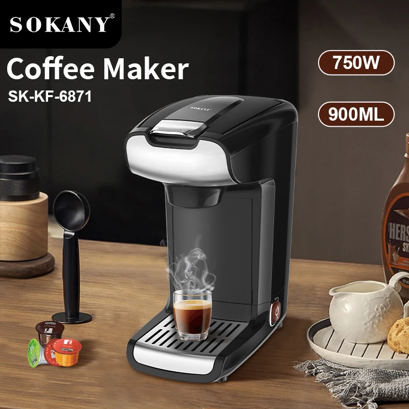 Кофейная машина Sokany новая американская Капсульная Кофеварка 2 в 1 многофункциональная Высокоэффективная для хранения воды 900 мл