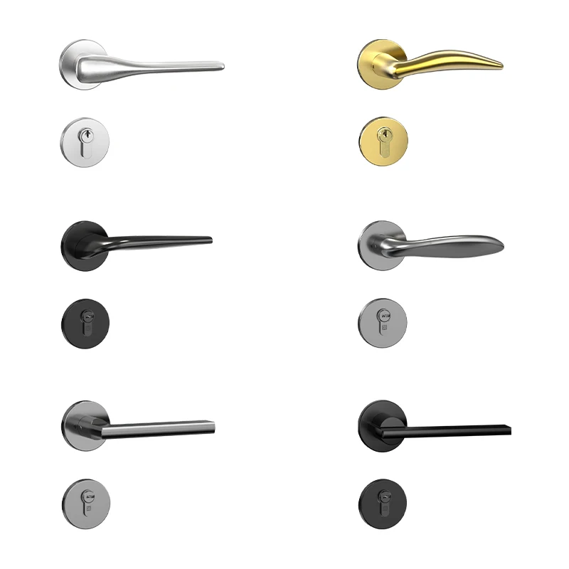 Household Lever Aluminum Magnesium Alloy Door Lock Durable Wood Door Handle