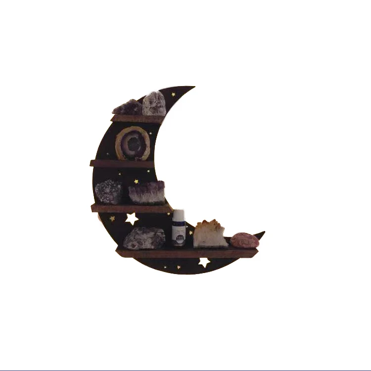 Wholesale Handmade Home Decor Led Light Star Cut Out Crescent Moon Shelf