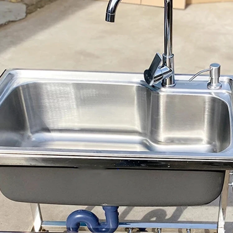 Kitchen sink Handmade stainless steel single bowl sink above counter or wall mounted vegetable Wash basin set