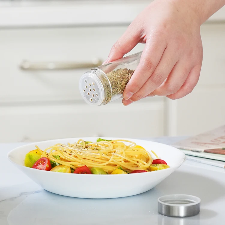 stainless steel multi-layer seasoning storage 16 glass spice bottle jars with metal airtight cover and rotating rack set