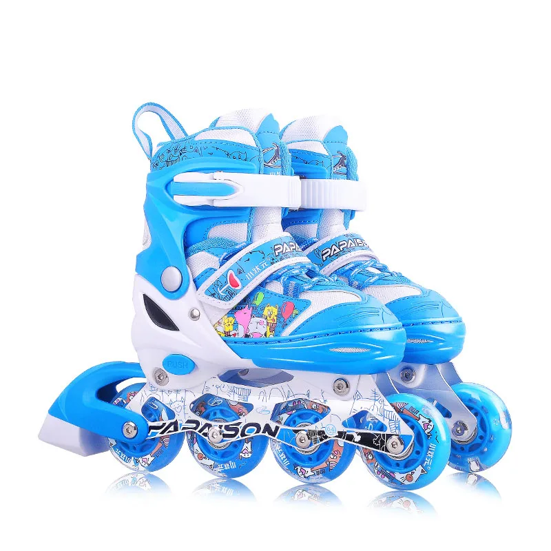 Wholesale 4 PU wheels flashing roller inline skate for kids