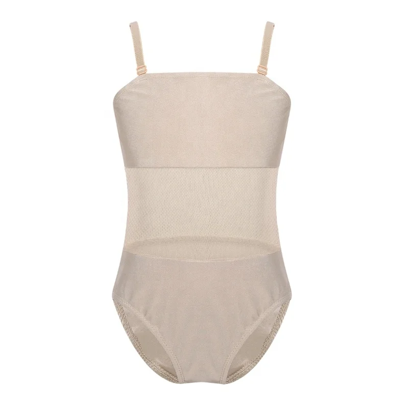 
Kids Girls Adjustable Shoulder Straps Mesh Splice Camisole Gymnastics Ballet Dance Leotard 
