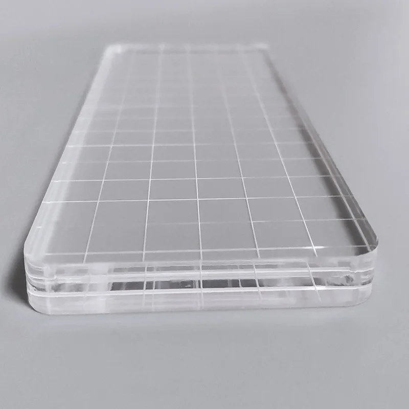 Long Acrylic Stamping Block Clear Acrylic Stamp Block with Grid Lines