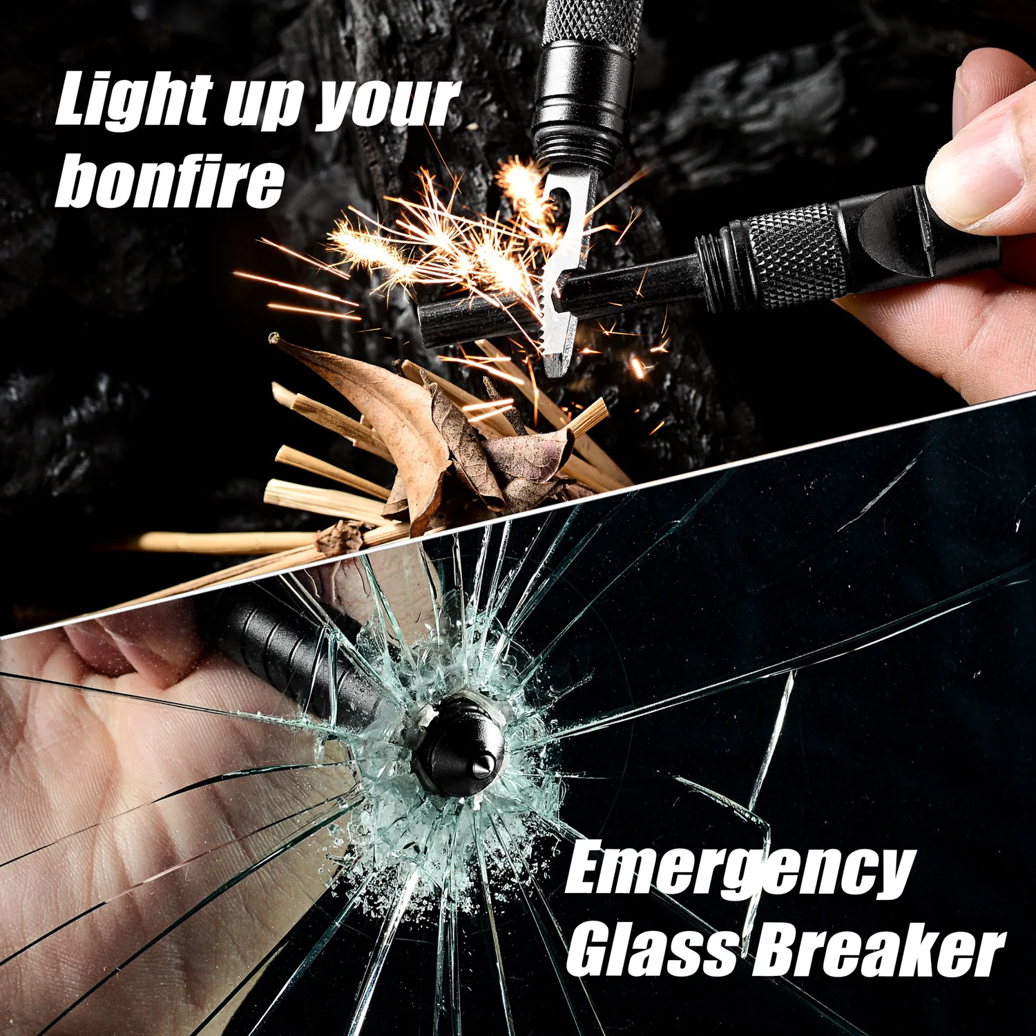 Peakout EDC Emergency Glass Breaker Camping Survival Multi-Function Self Defense Tactical Pen Outdoor Equipment Accessories