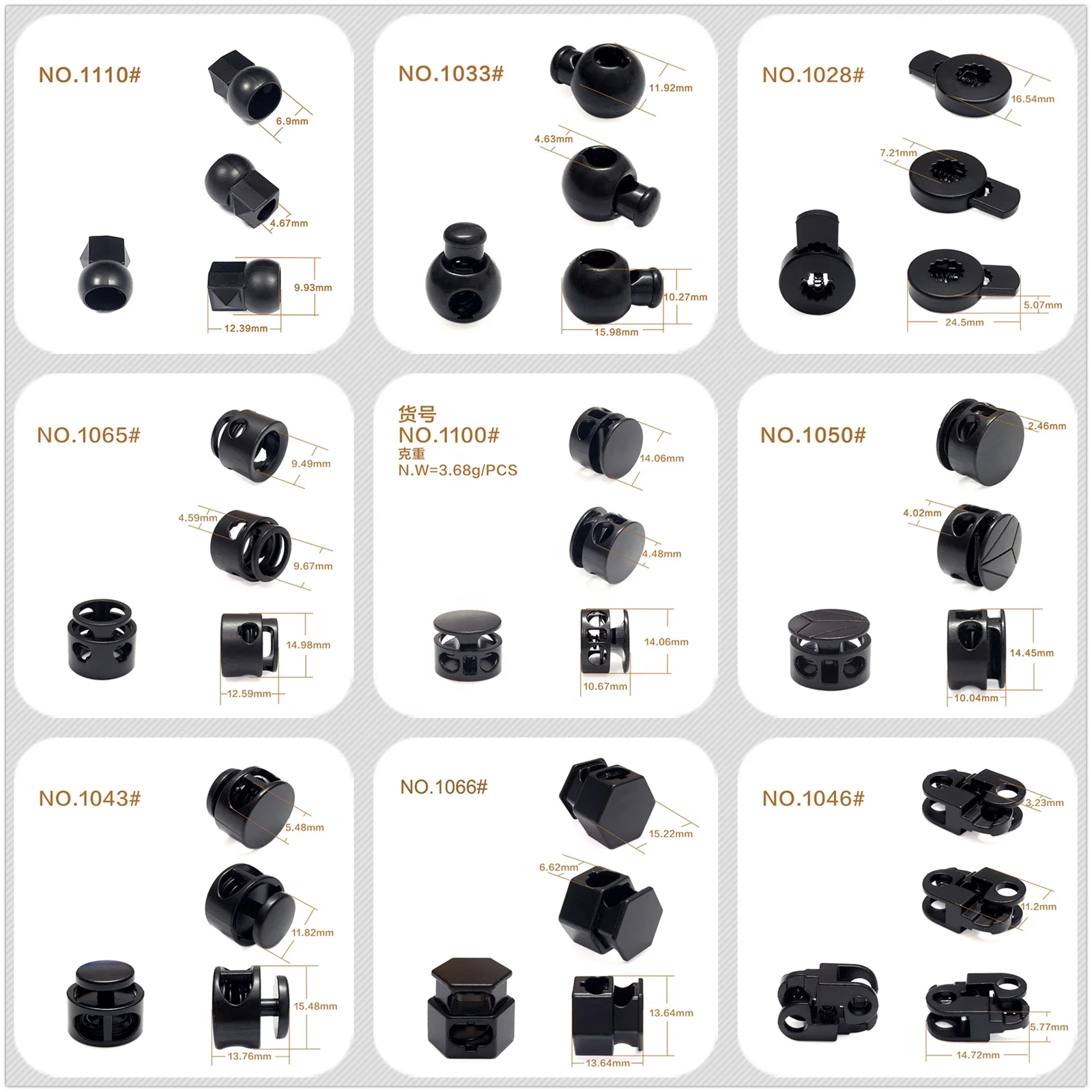 Wholesales metal rope stopper cord stopper spring end stopper